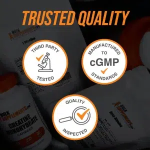 Iconos de calidad garantizada de VitaCaribe: Probado por terceros, fabricado según normas cGMP y calidad inspeccionada.